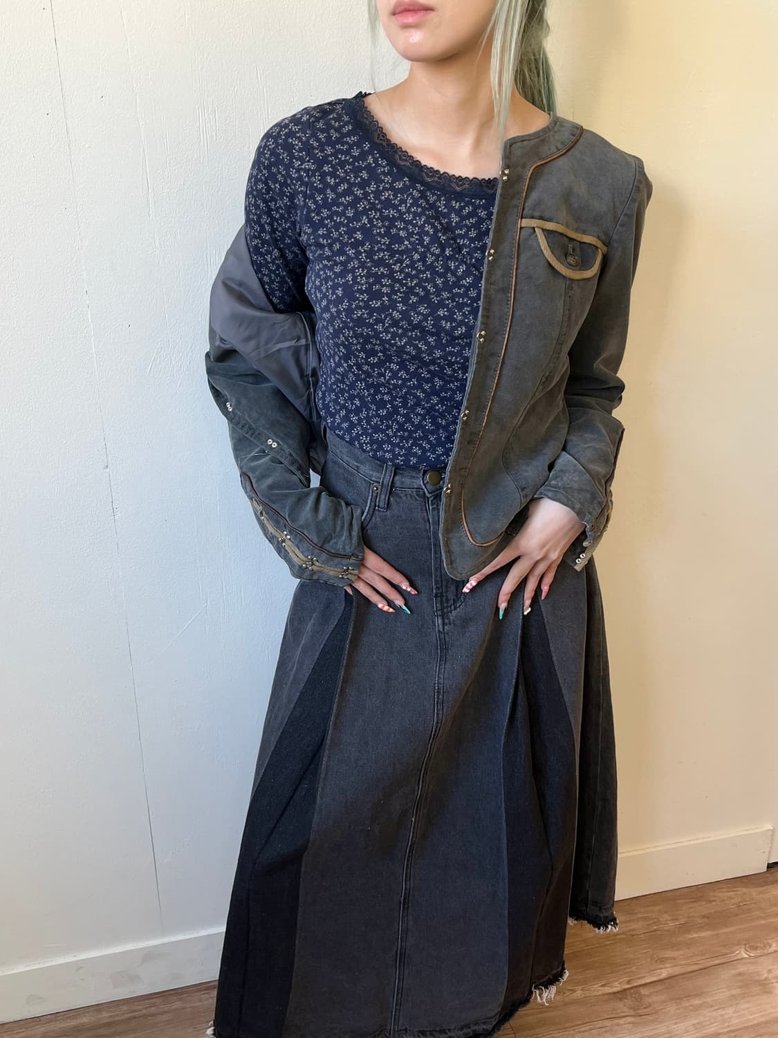 vertDense 플라워 레이스 탑 상품이미지8