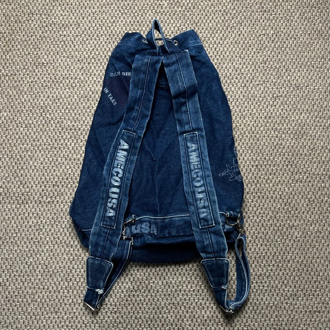 AMECO 아메코 USA 데님 드로우스트링 백팩 상품이미지2