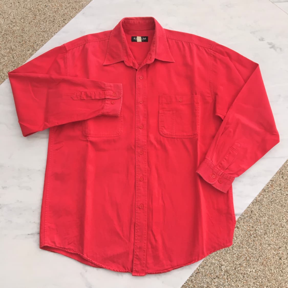 빈티지 투포켓 레드 데님 워크 셔츠 남성 105 사이즈 상품이미지3