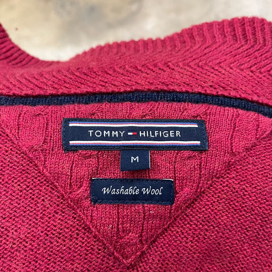 타미힐피거 버건디 레드 니트 집업  상품이미지5
