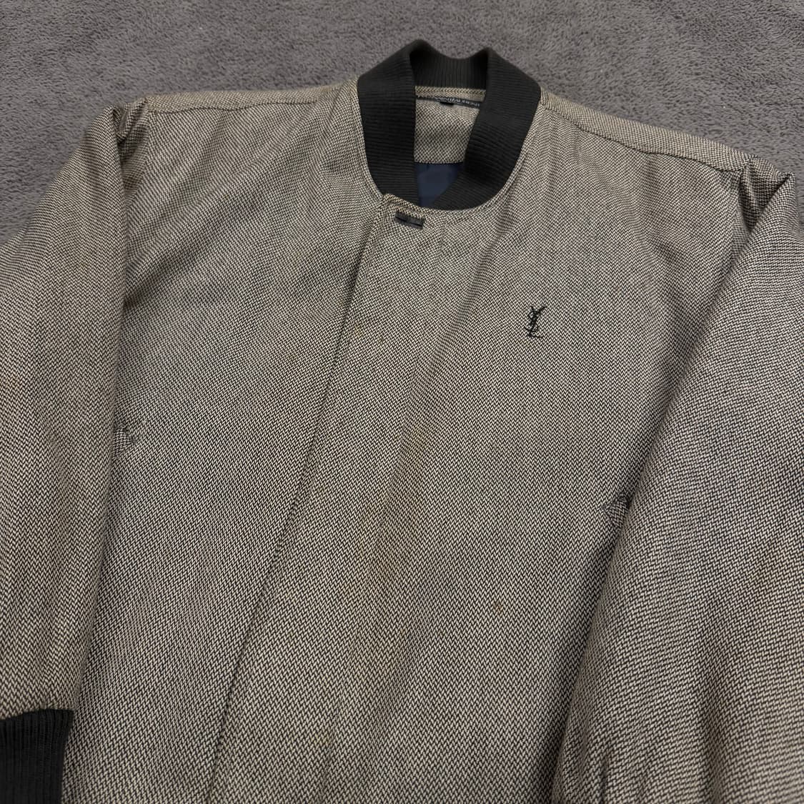 [정품/100] YSL 입생로랑 체크 헤링본 바시티 자켓 상품이미지1