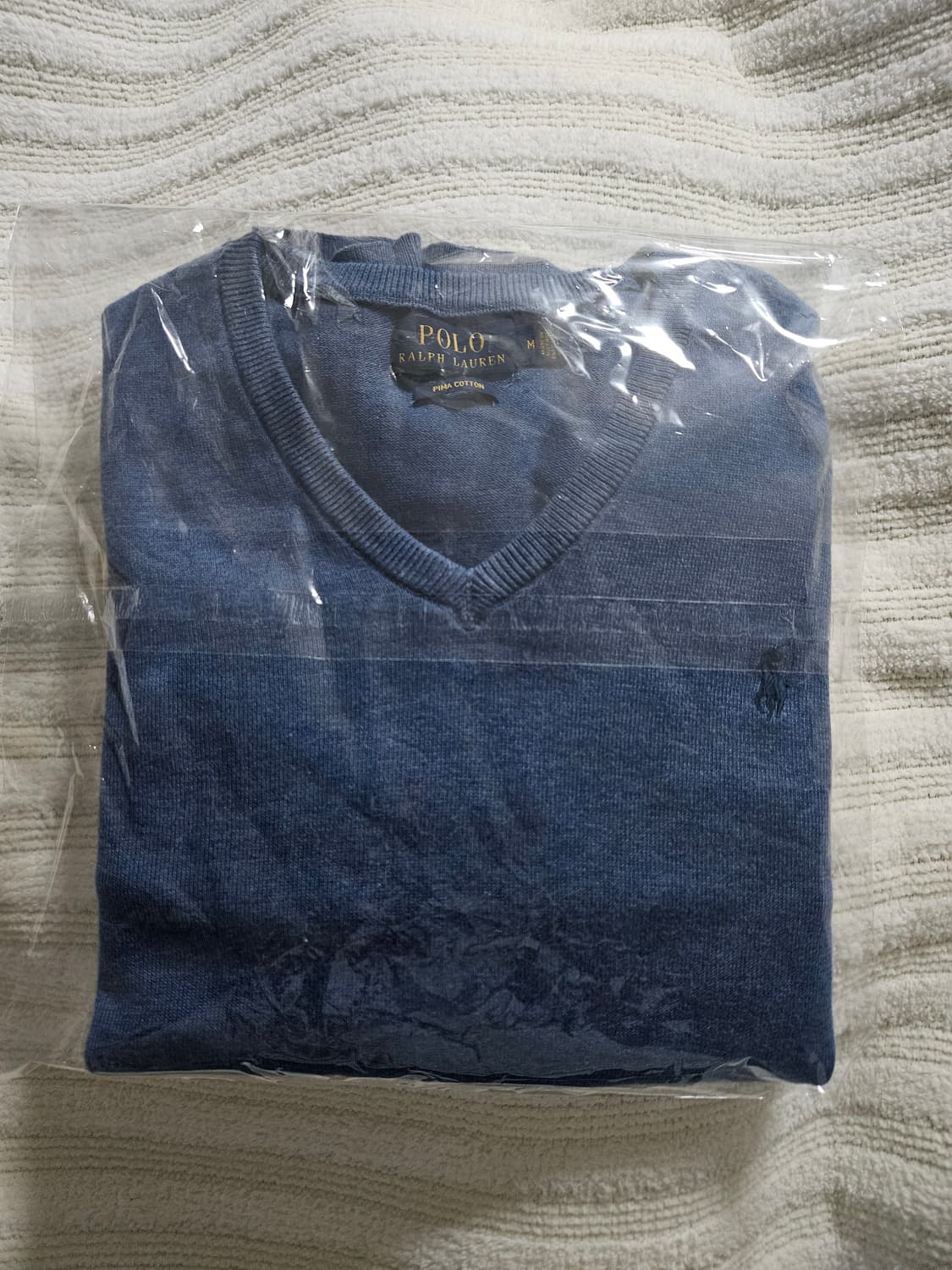 폴로 랄프로렌 피마코튼 브이넥 니트 M 상품이미지6