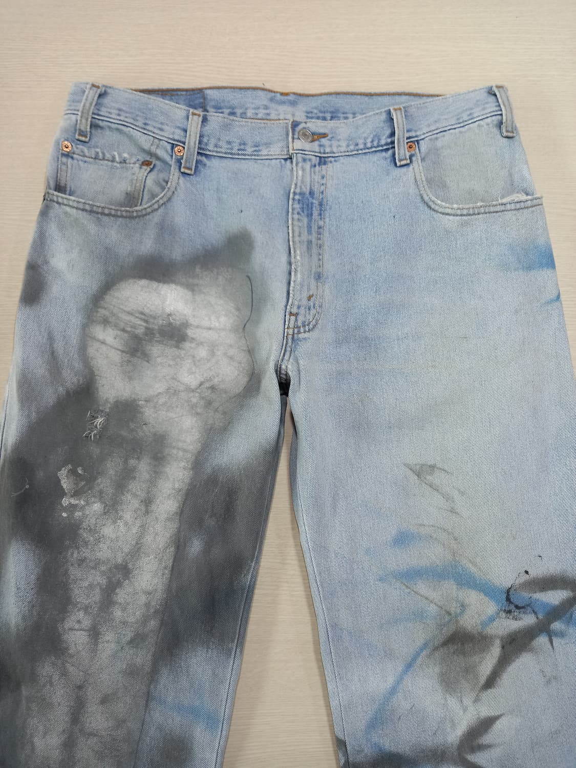 36-37 90's 리바이스570 테이퍼드 연청 커스텀 36-434 상품이미지3