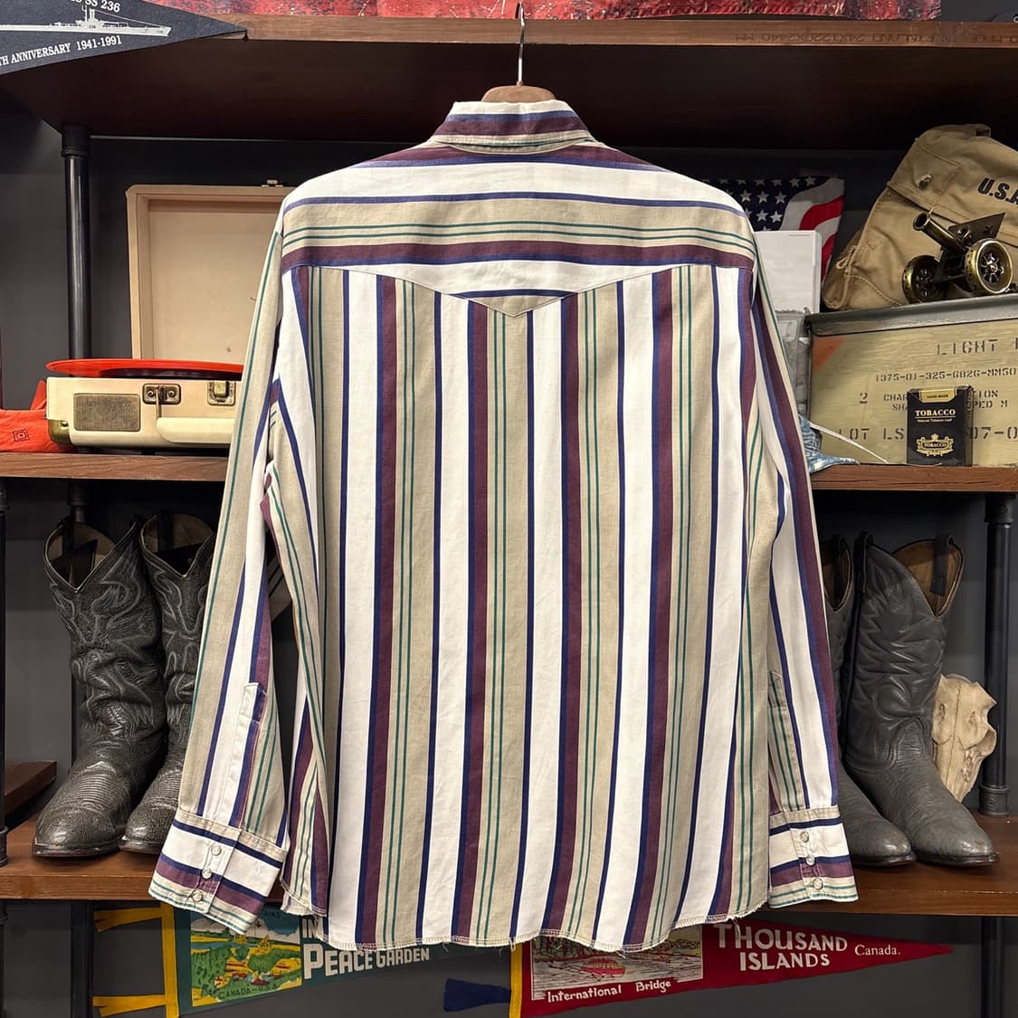 90s 랭글러 멀티 스트라이프 웨스턴 스냅 코튼 셔츠 N1033 상품이미지2