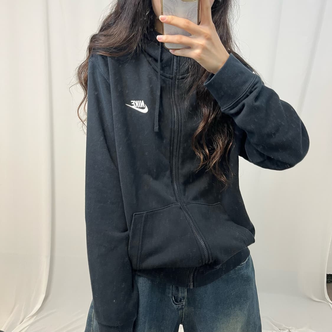Nike black hood zip-up 상품이미지2