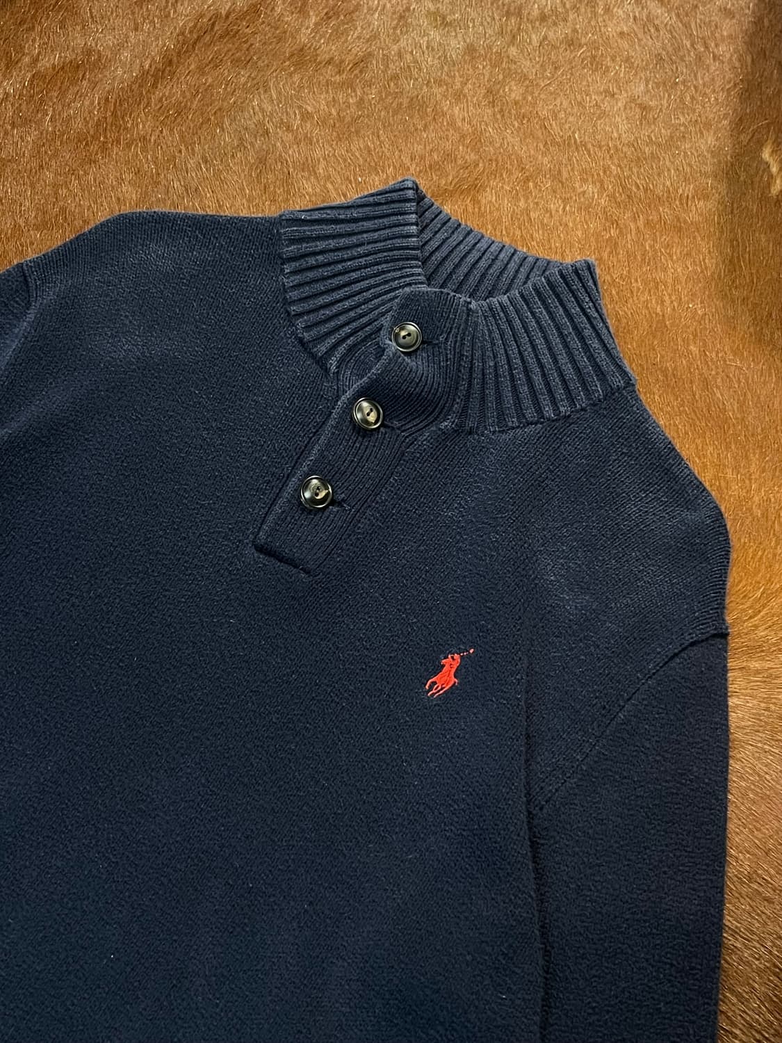 폴로 랄프로렌 포니로고 하프 버튼 니트 상품이미지1