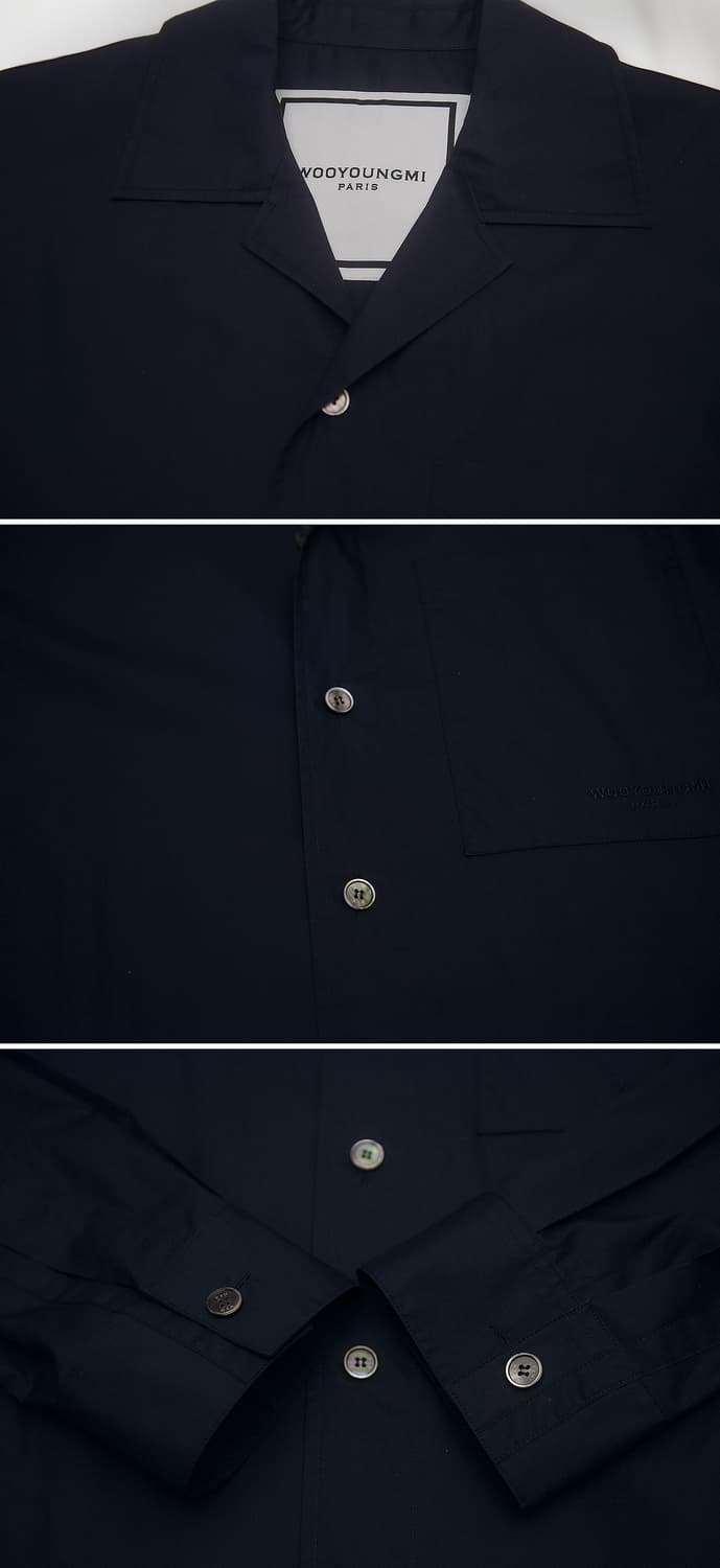 우영미 네이비 오픈카라 롱슬리브 긴팔 셔츠 (46 / 100+) 상품이미지7