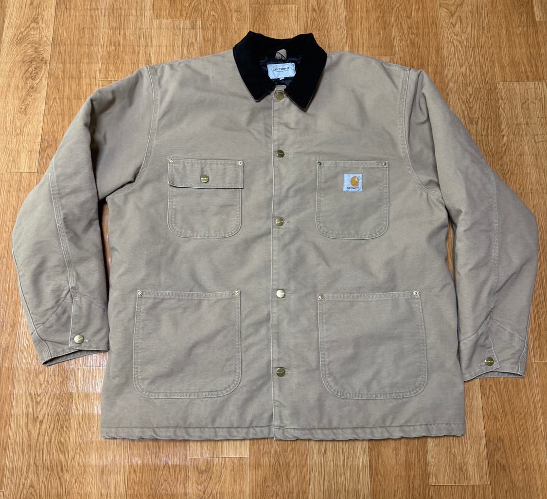 칼하트 윕 초어 코트 자켓 피넛 블랙 에어지드 캔버스 상품이미지1