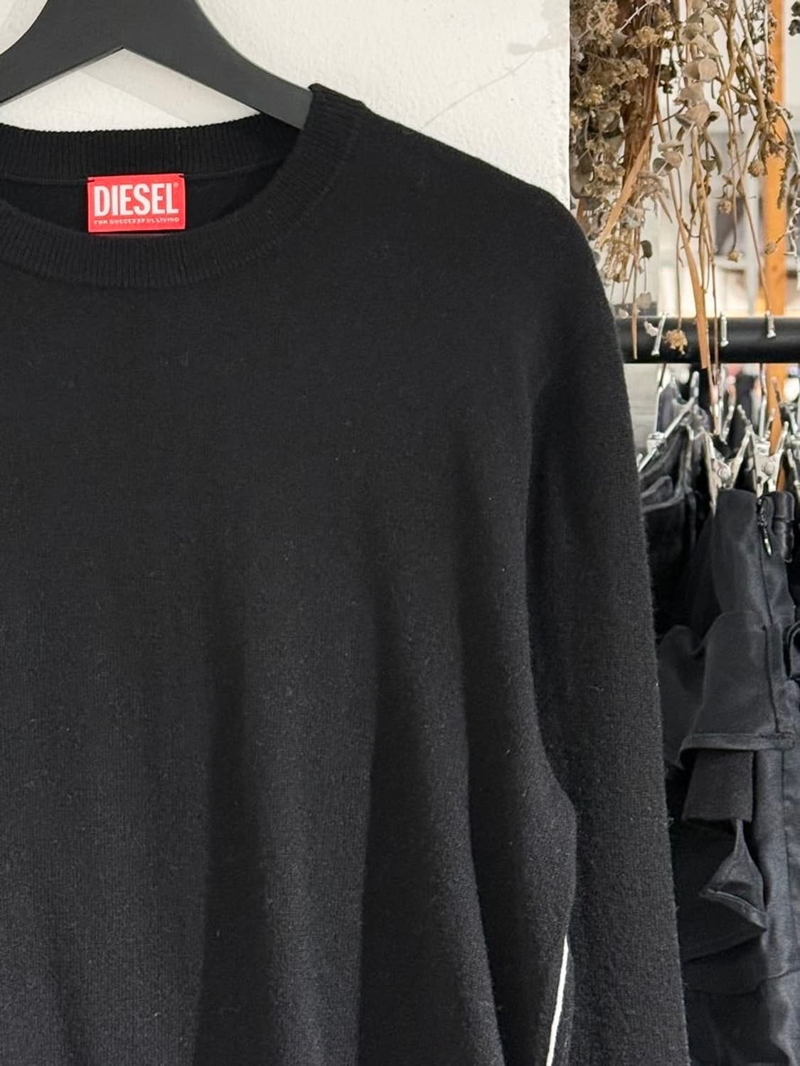 디젤 블랙 사이드라인 울 캐시미어 블렌드 니트 상품이미지3
