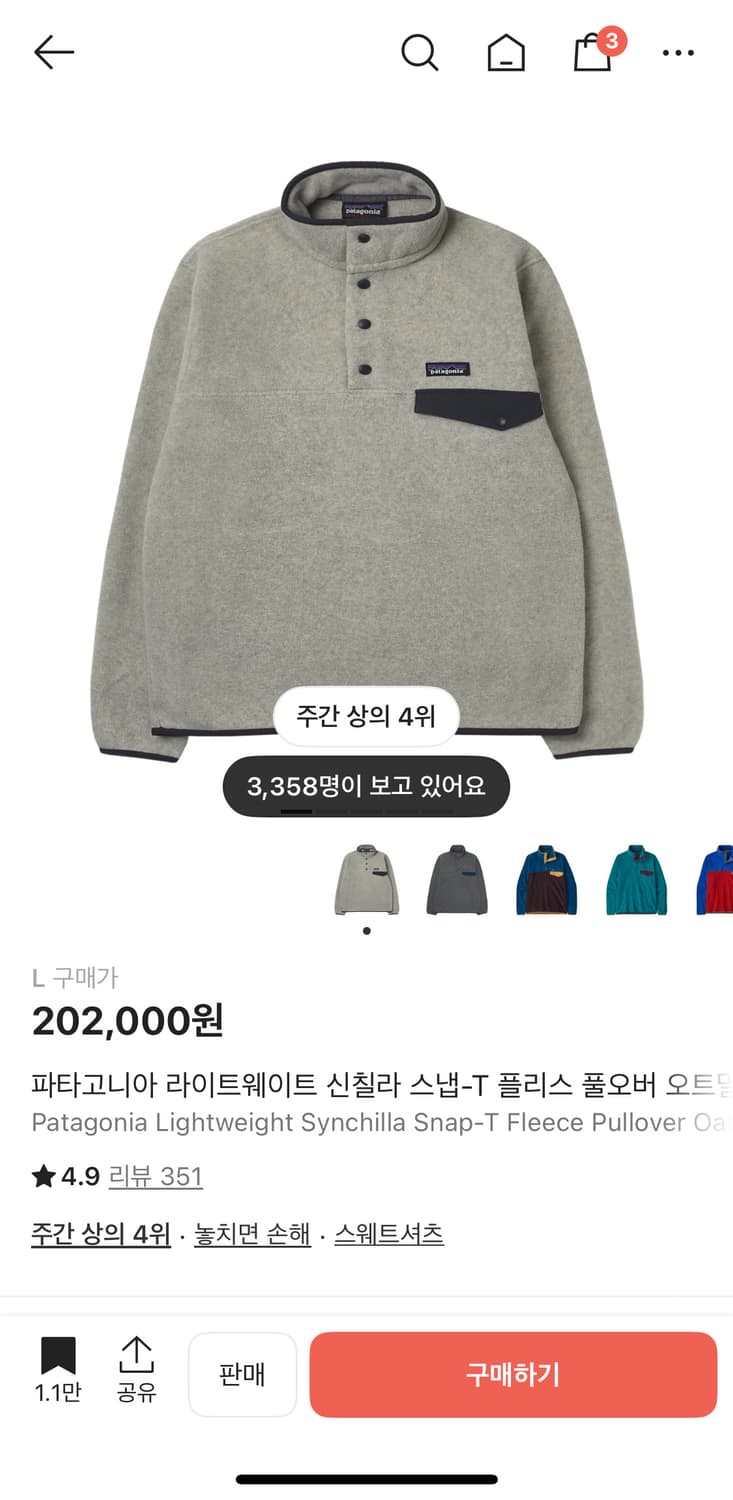 파타고니아 신칠라 L 상품이미지1