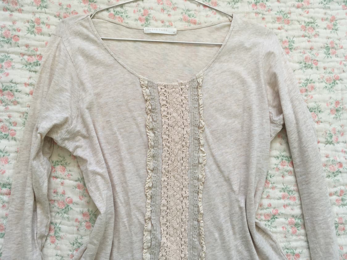 빈티지 핑크베이지 레이스 히메 롱슬리브 상품이미지7