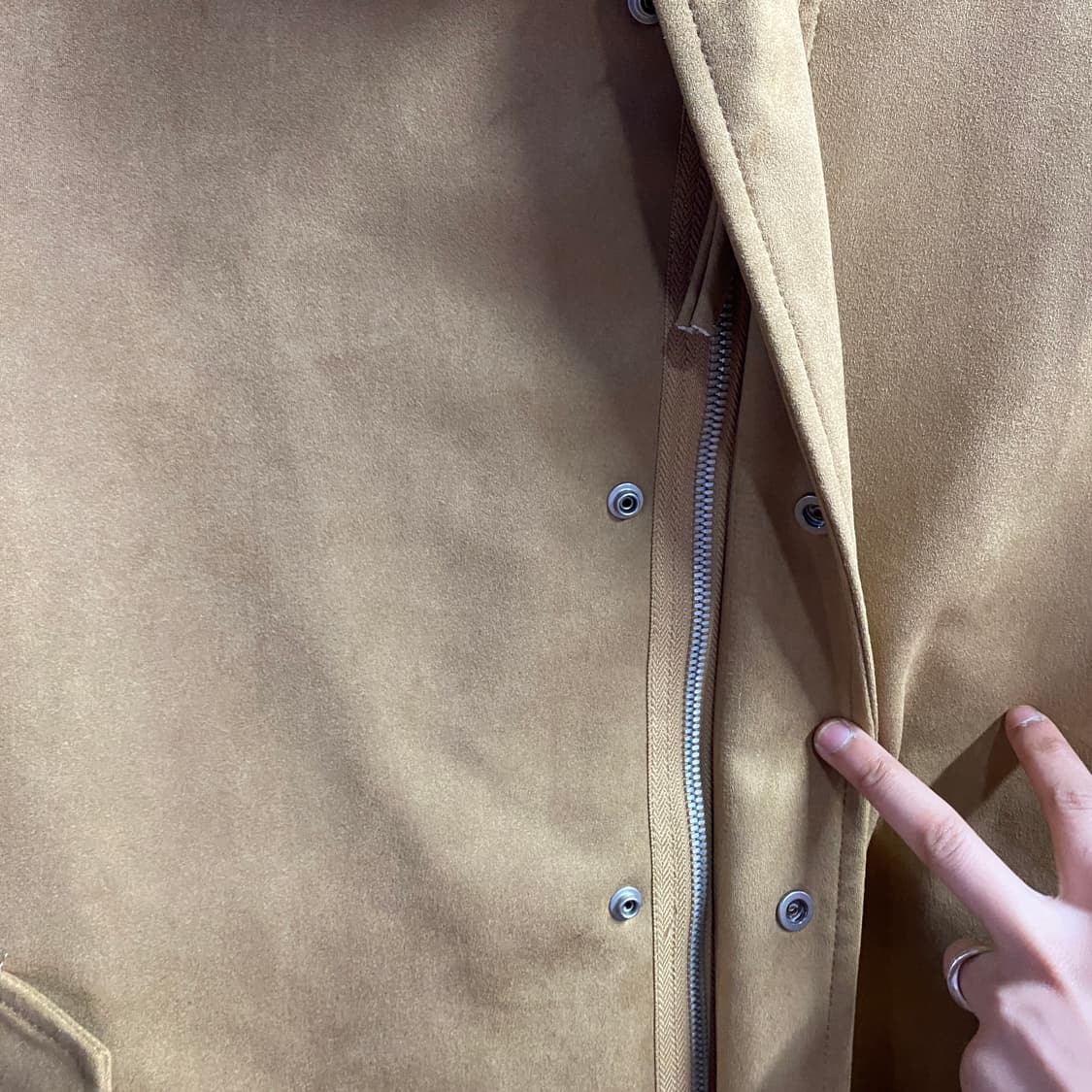 파르티멘토 브라운 스웨이드 지퍼 하이넥 오바핏필드자켓 B4476 상품이미지5