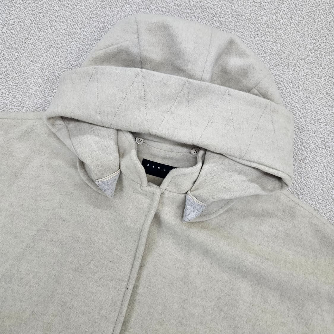 [실측확인] 시슬리 울 후드 니트 판쵸 케이프 코트 1204JM1 상품이미지2