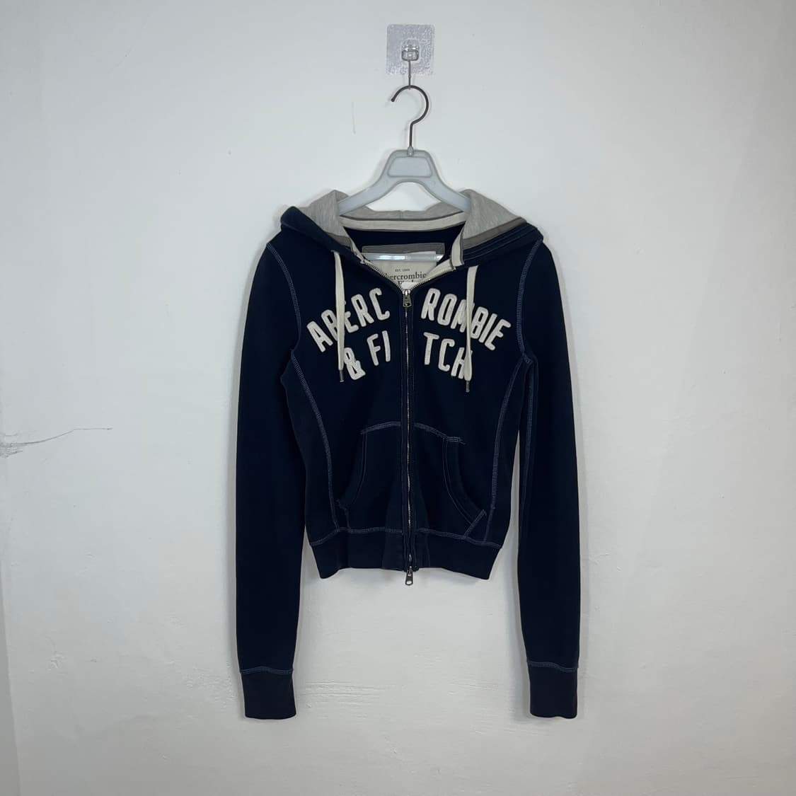 Abercrombie navy two-way hoodie zip-up 상품이미지4