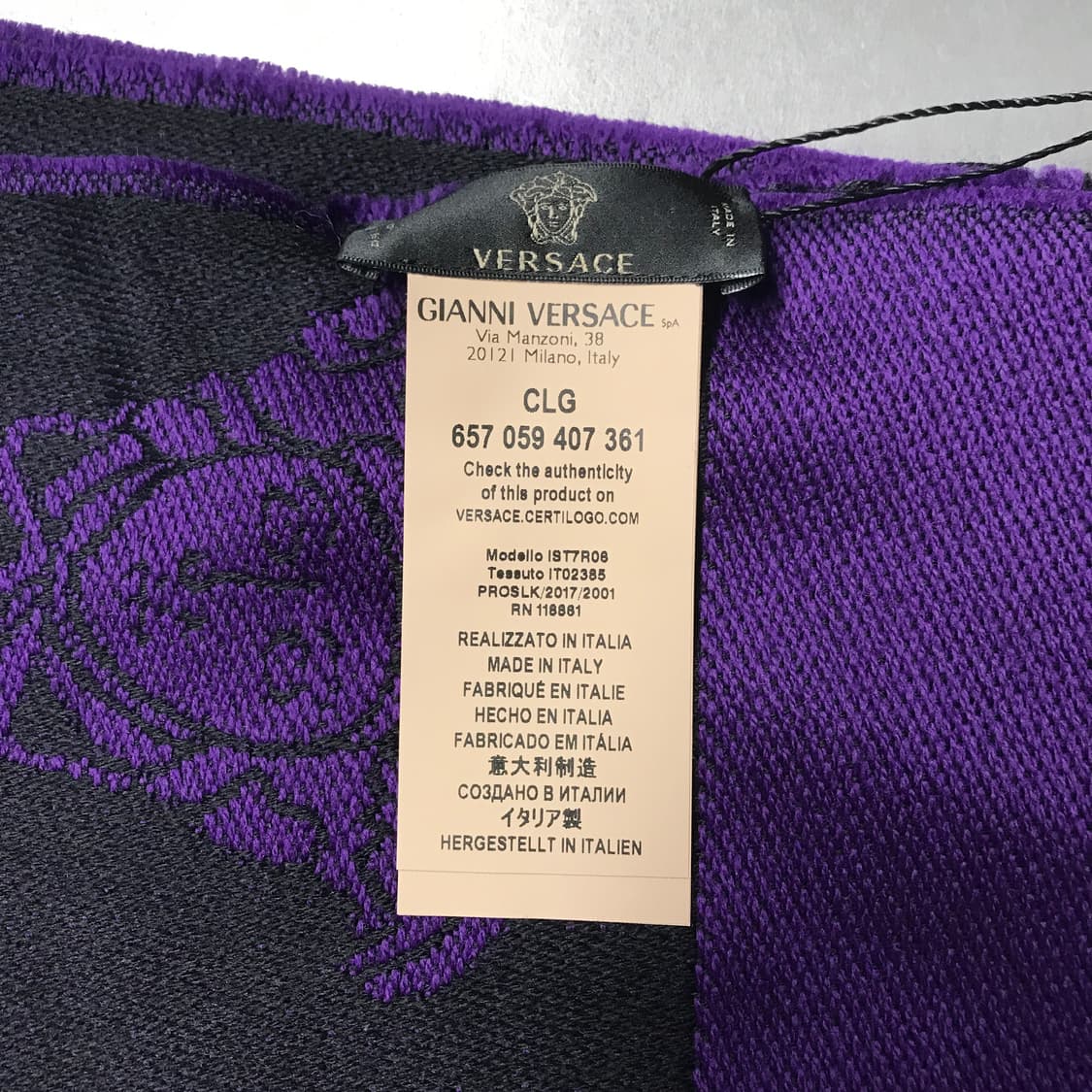 베르사체 메두사 머플러 퍼플 상품이미지7