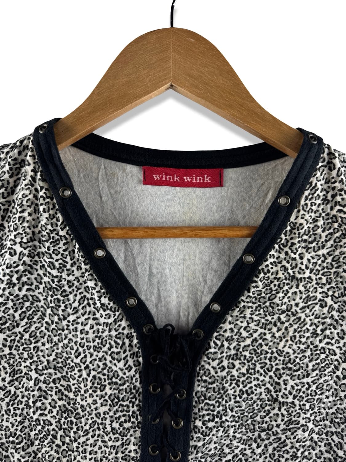 JPN 갸루 레오파드 레이스업 크롭탑2551 상품이미지3