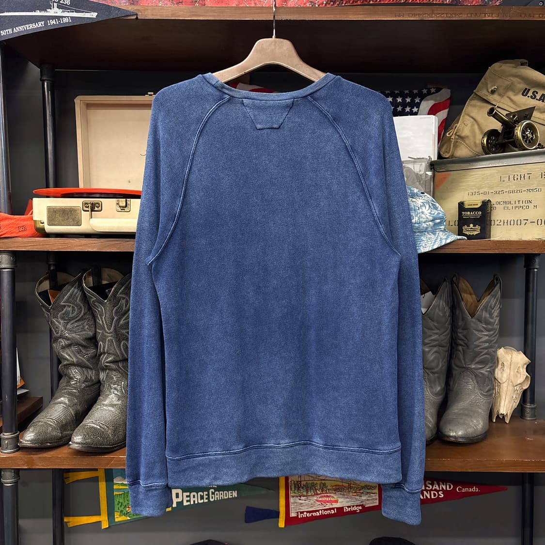 데님 앤 서플라이 에센셜 인디고블루 래글런 롱슬리브 티셔츠 N1220 상품이미지2