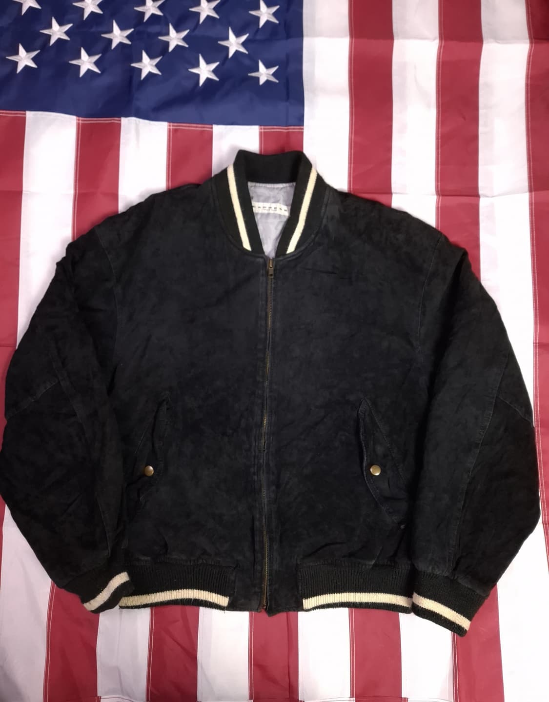 90's 리얼 스웨이드 빈티지 바시티자켓 상품이미지4