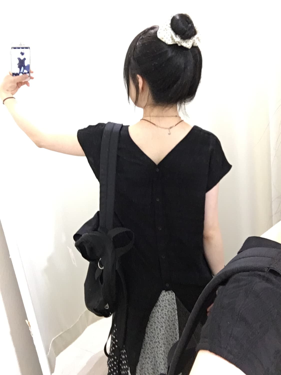 도트&잔꽃 패치 언발 끈원피스 상품이미지4