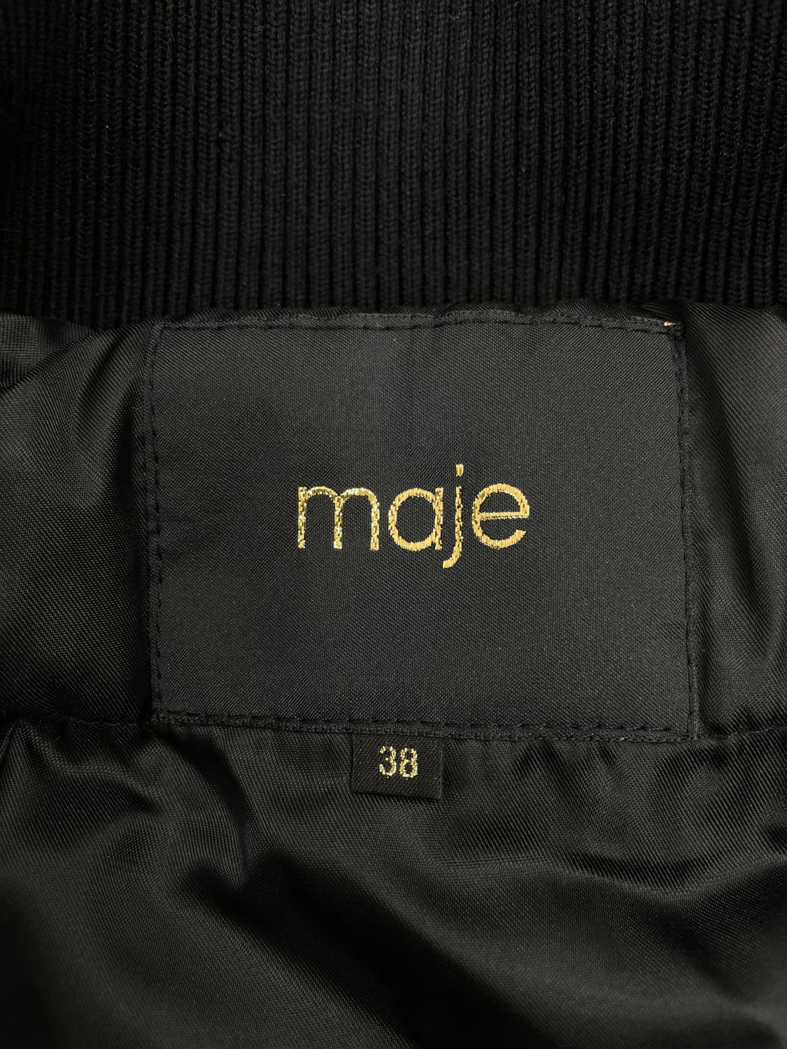 Maje 마쥬 블랙 롱 바시티 코트 상품이미지4