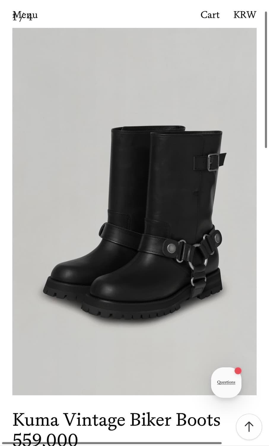 더일마 쿠마 빈티지 바이커 부츠 245(37.5) 상품이미지1