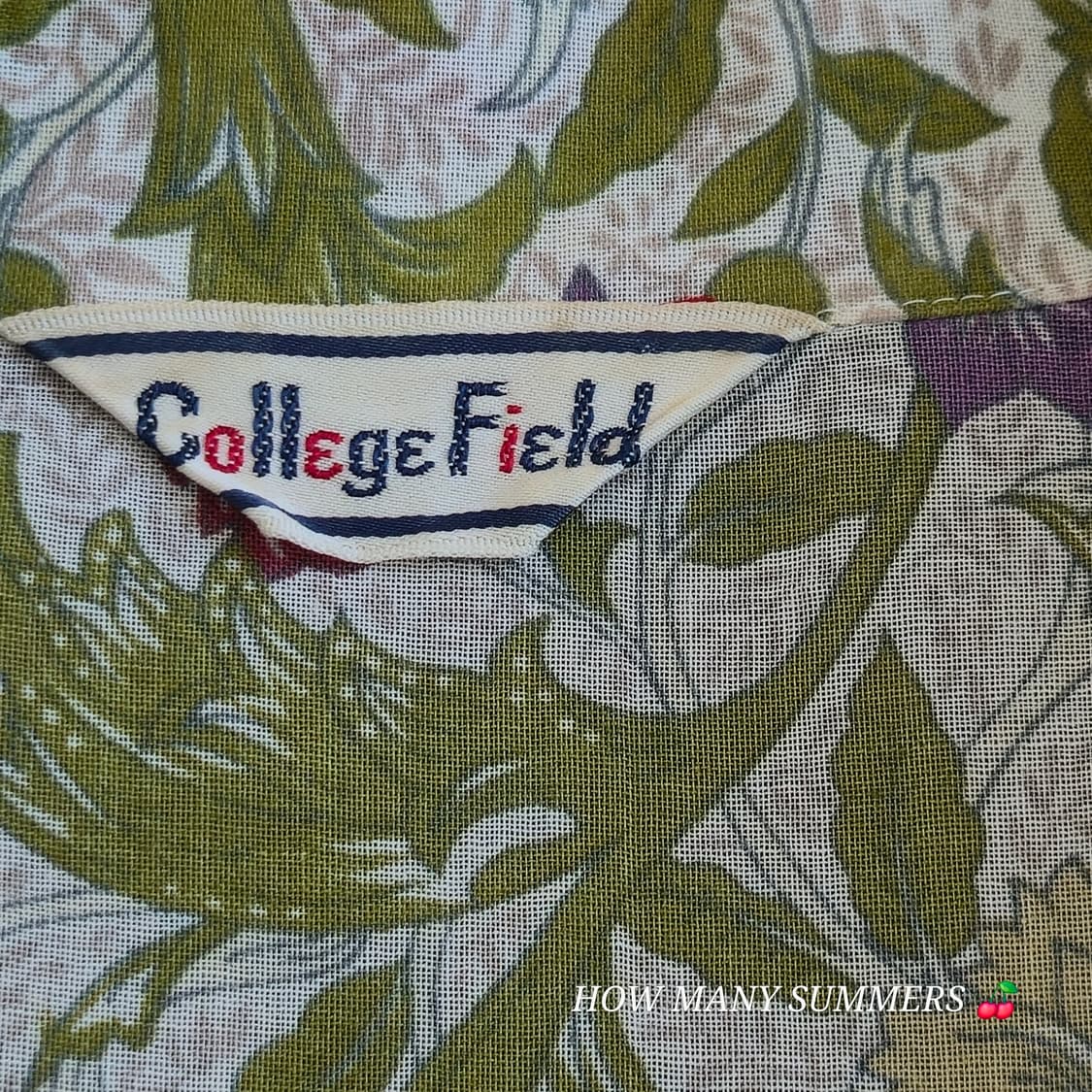 Vintage 반팔 블라우스 패턴 College Field 상품이미지5