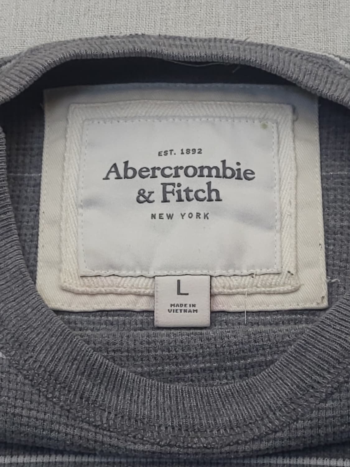아베크롬비 스트라이프 긴팔티 그레이 L 상품이미지3
