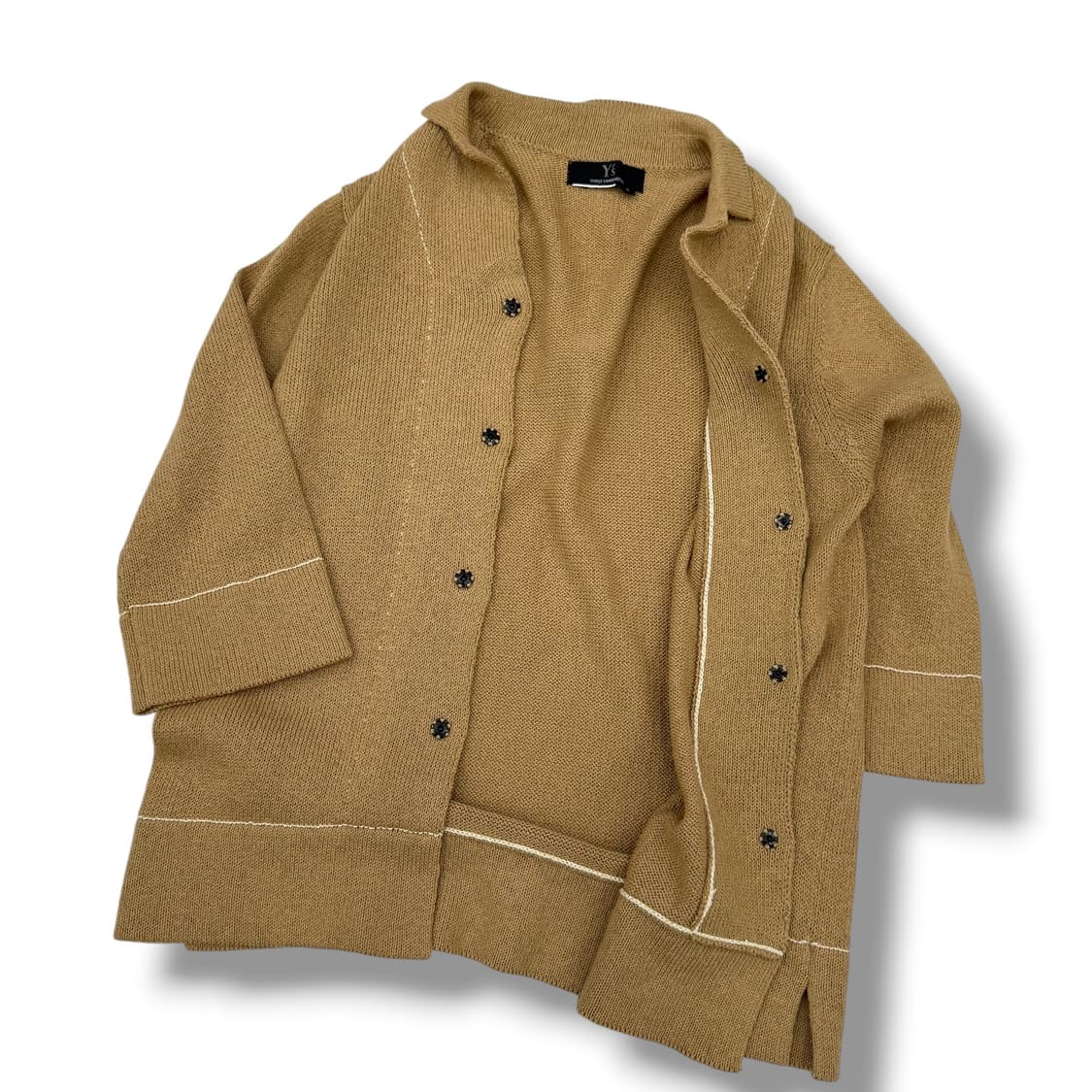 요지 야마모토 스티치 코튼 니트 7부 가디건 상품이미지3