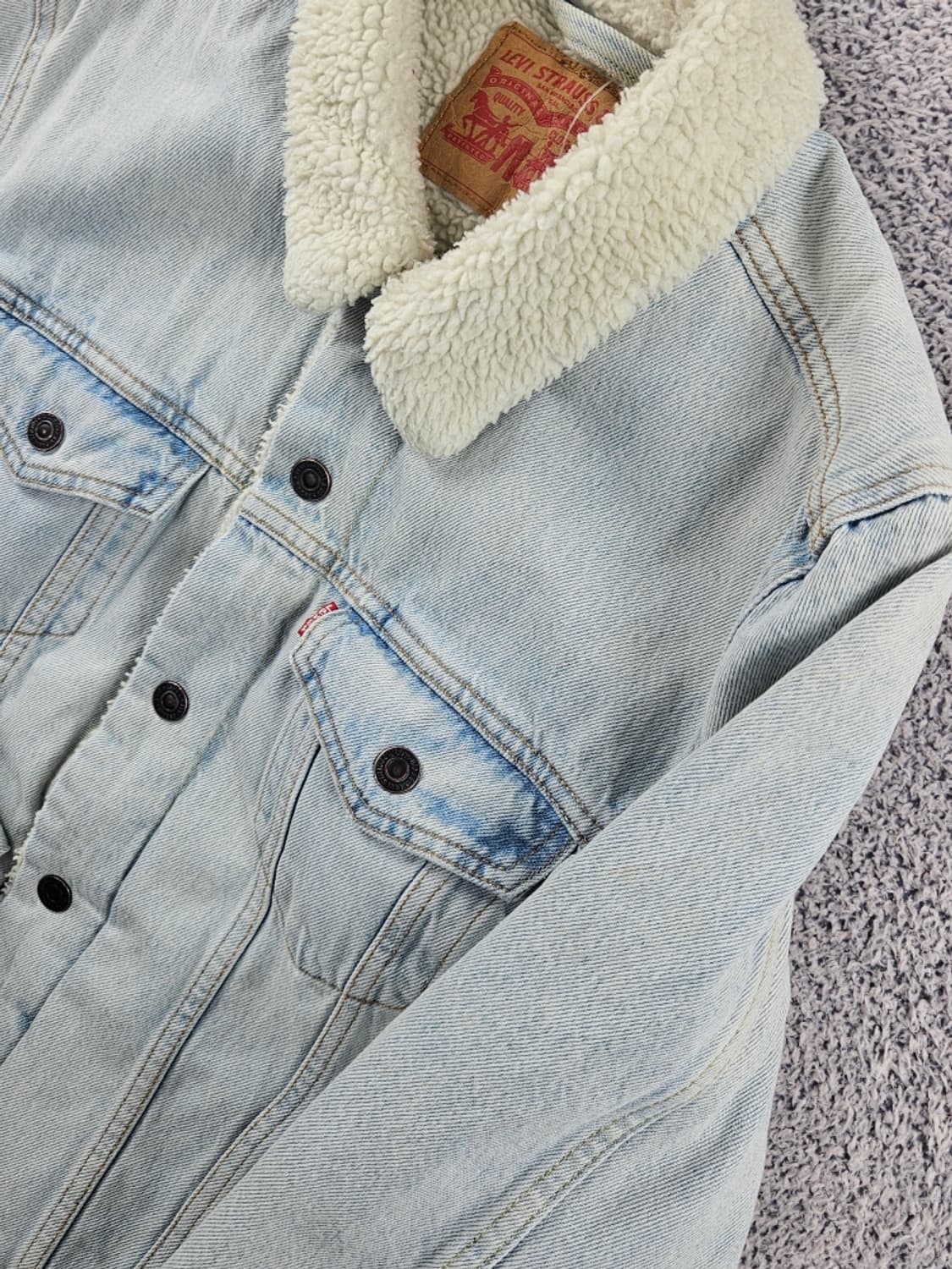 리바이스 쉐르파 라이닝 워싱 데님 트러커 자켓 ( M ) / 11022 상품이미지7