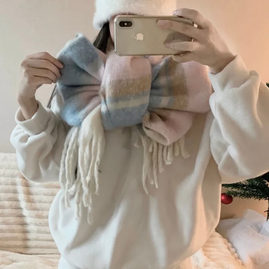 [미착용새제품]믹스 폭닥 두툼 롱 머플러 목도리  상품이미지4