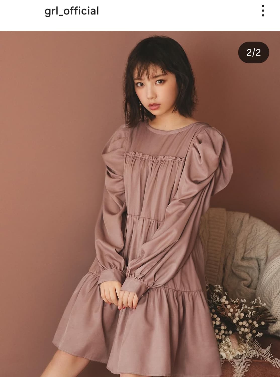 GRL 일본빈티지)새틴 퍼프 등리본 갸루고딕 플레어 캉캉 모리걸미니원피스 상품이미지1