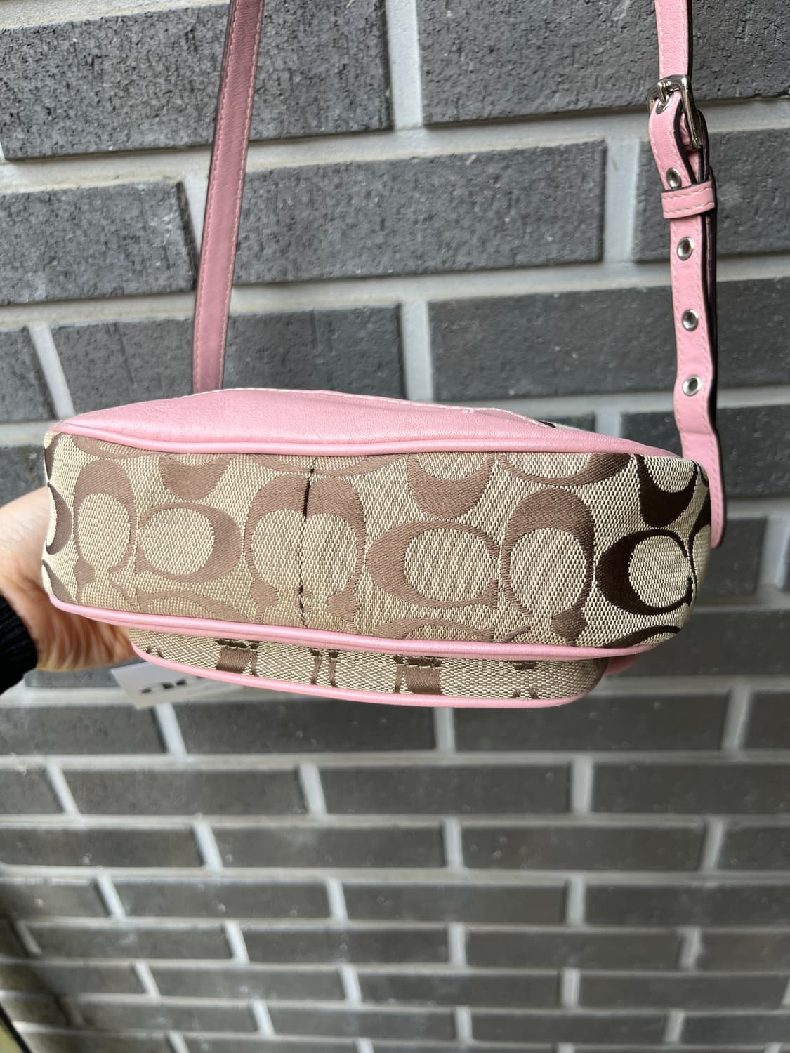 00s Coach 코치 콤비 턴락 백 핑크 상품이미지7