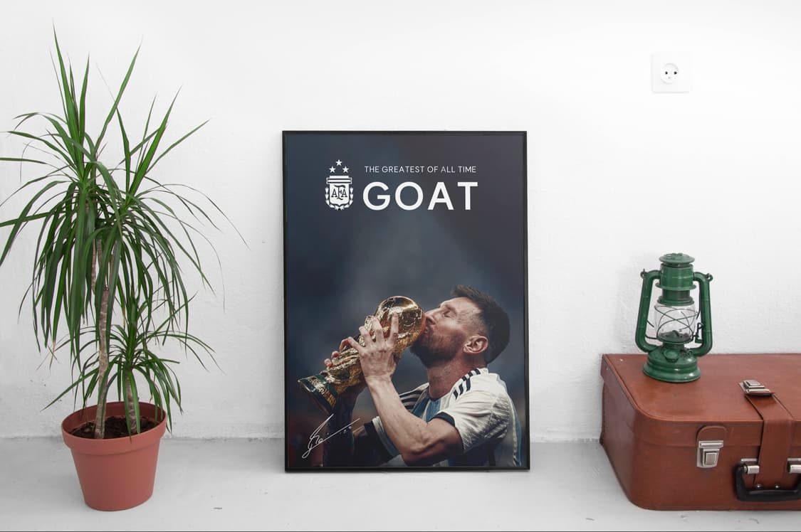 메시GOAT 축구 포스터 대형 액자 50x70cm  상품이미지1