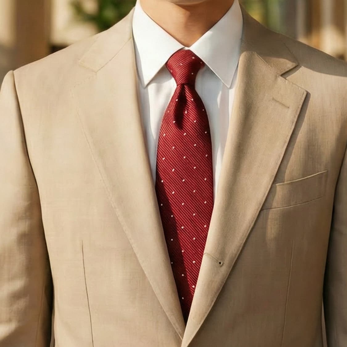 히시야 실크 레드 도트 패턴 슬림 넥타이 7.9cm A+등급 A19513 상품이미지1