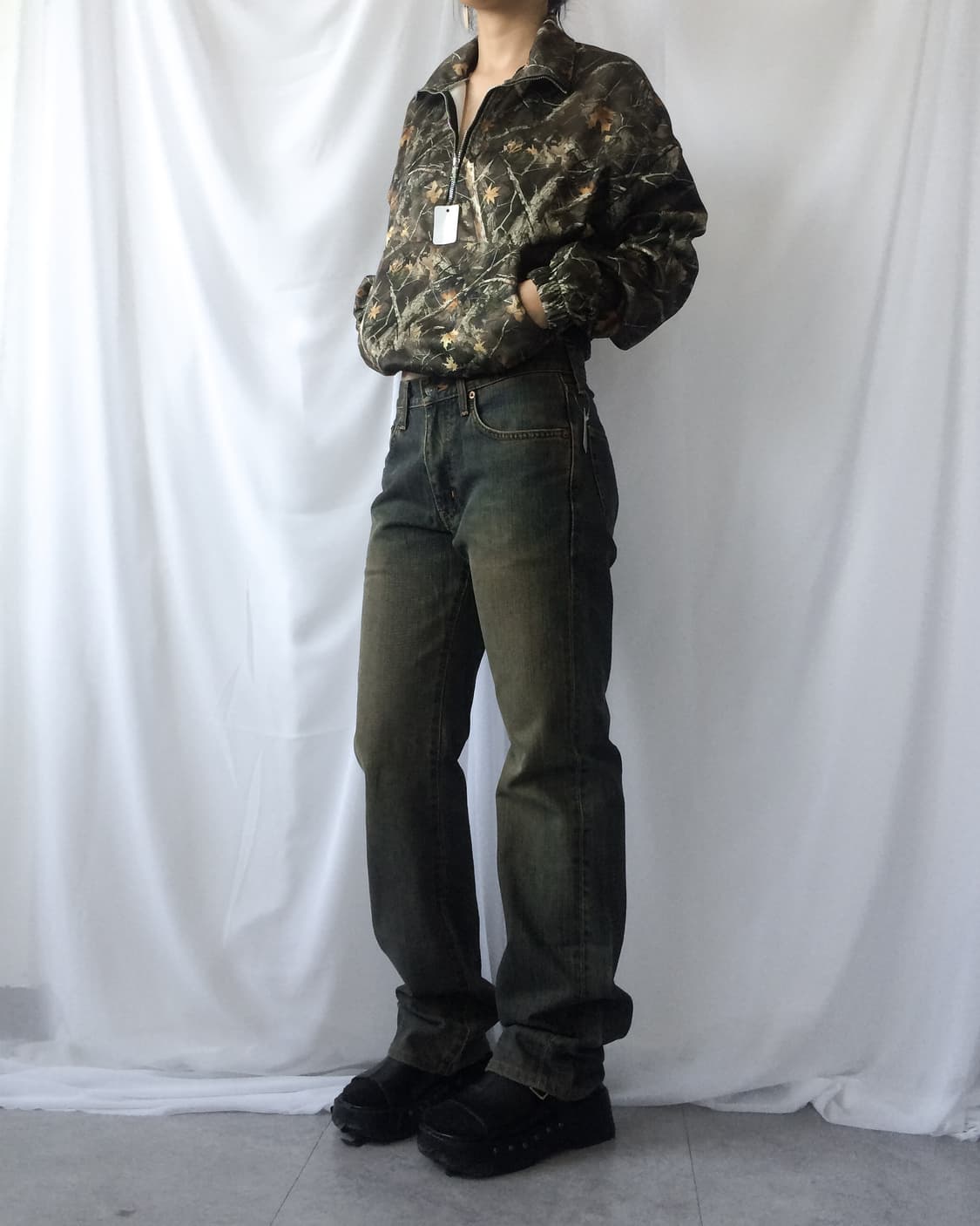 Real tree pattern half zip up 상품이미지5