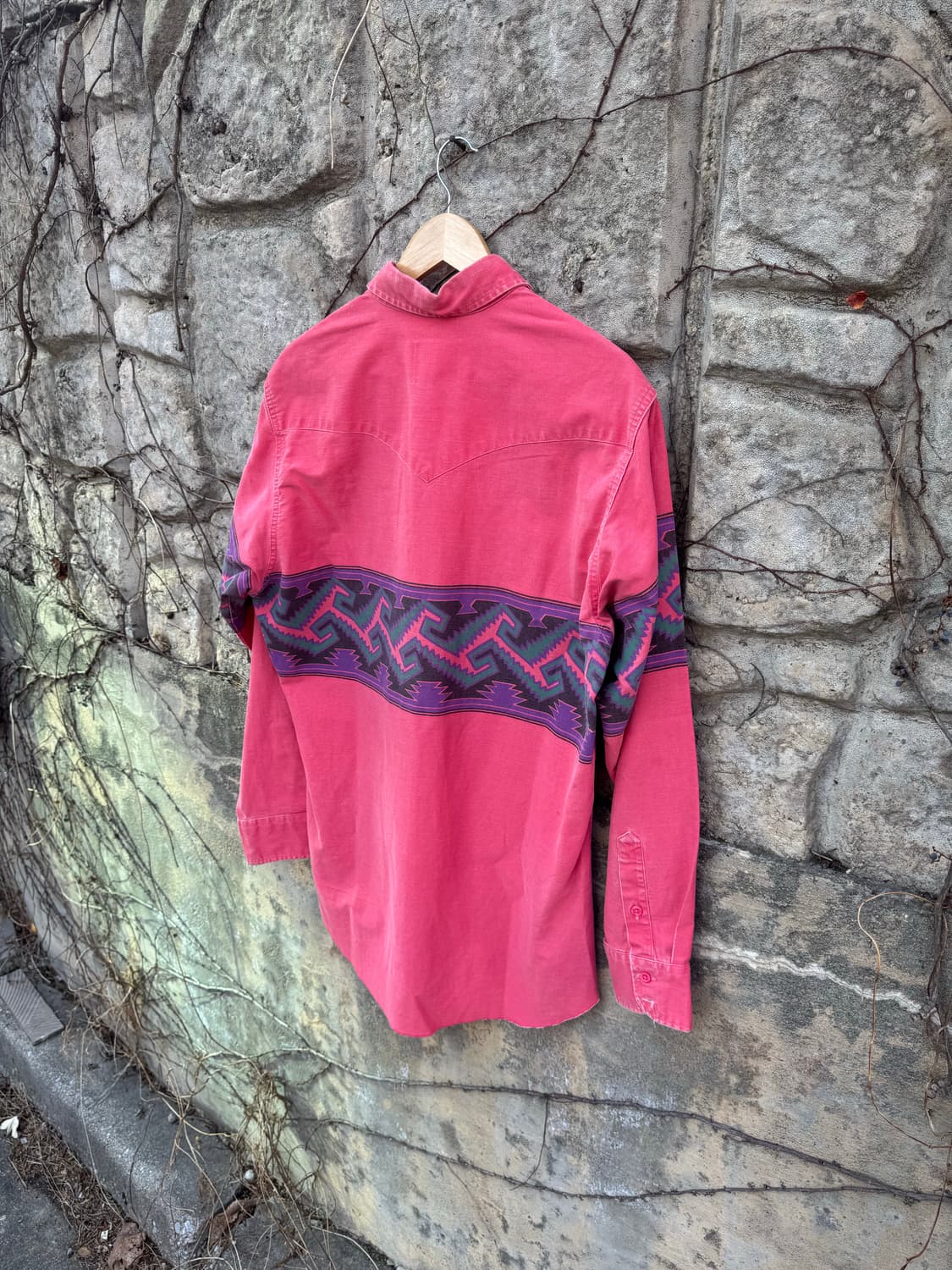 90s 랭글러 빈티지 브러쉬포퍼 아즈텍 웨스턴 셔츠  상품이미지4