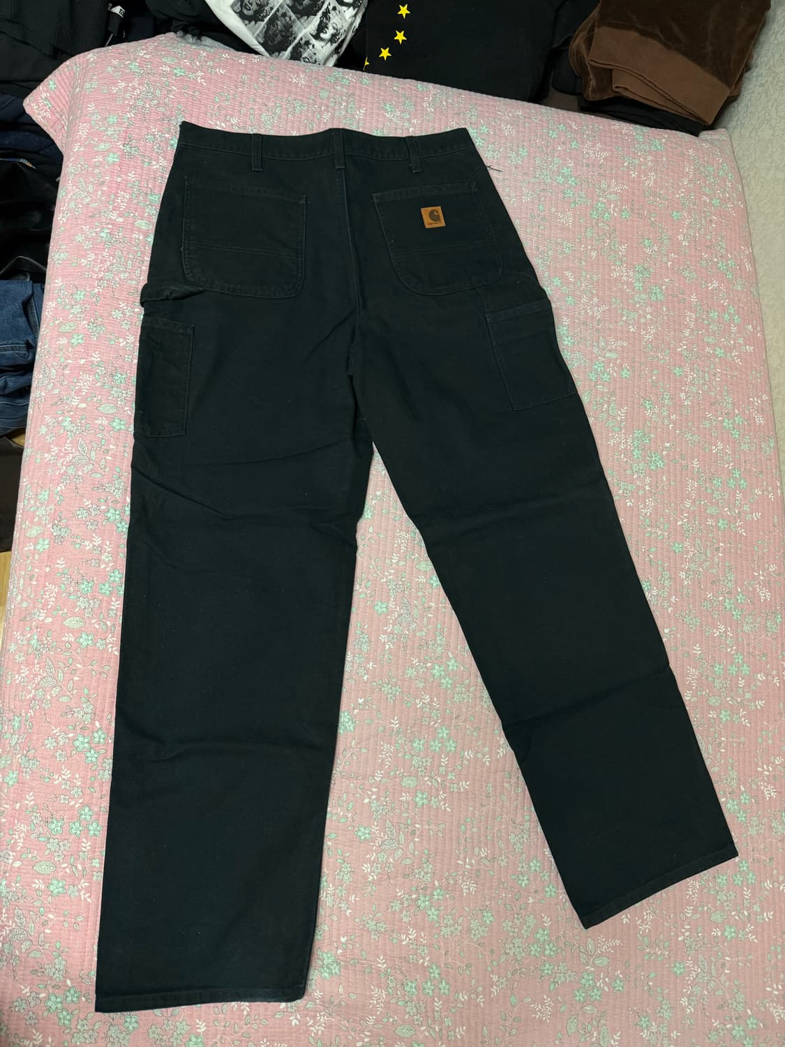 36X34)칼하트 싱글니 B11 블랙 가죽탭 카펜터 더블니 상품이미지2