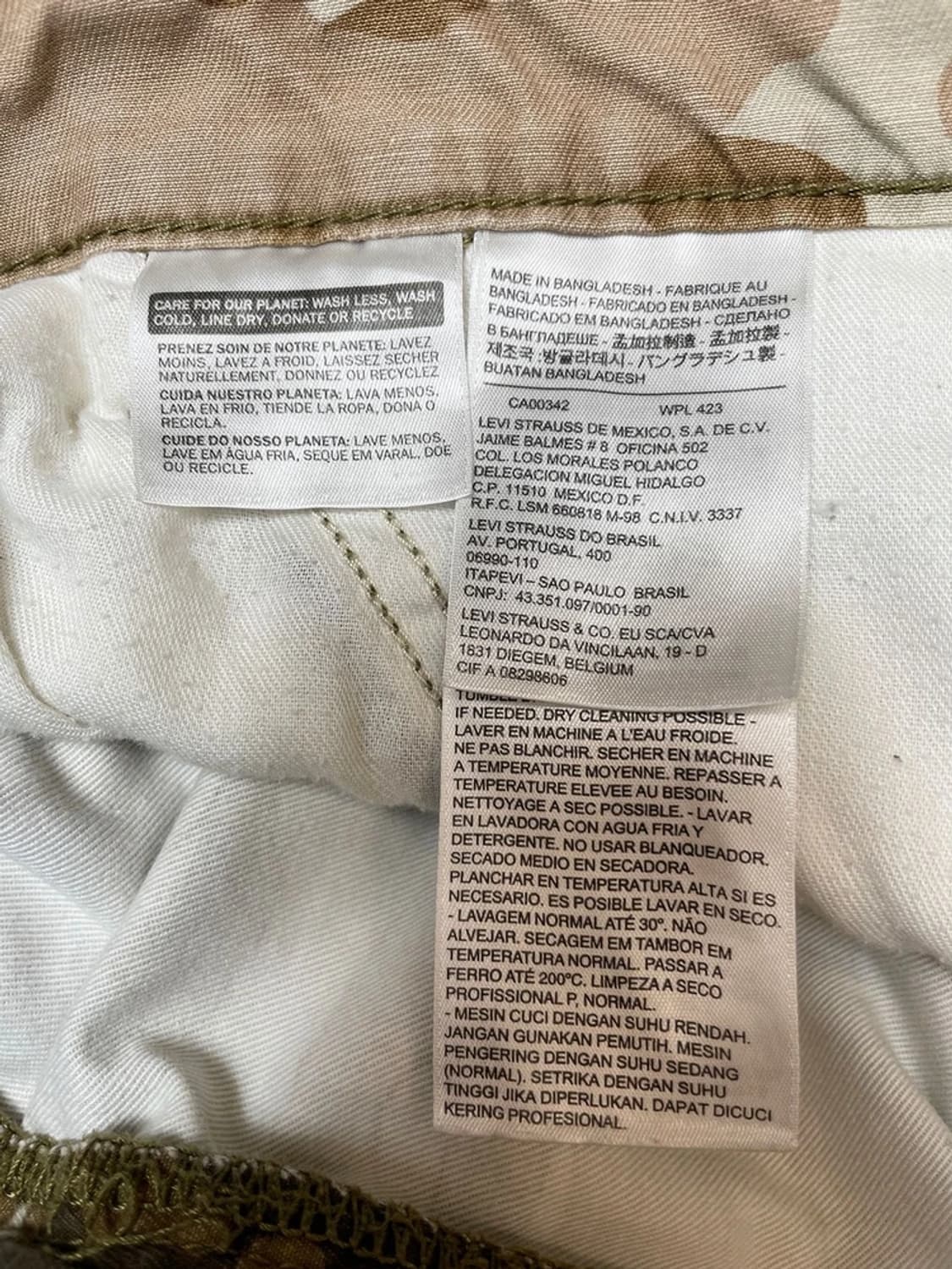 리바이스 밀리터리 카모플라쥬 카고 반바지 PN9634 상품이미지6