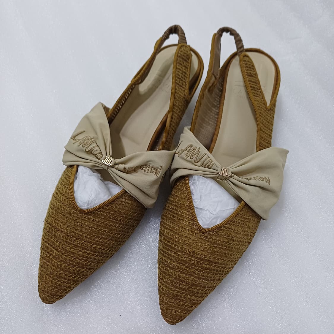 정품 랑방 여름 리본 샌들 슬링백 구두 245 ~ 250 카멜 사랑봉봉 상품이미지1