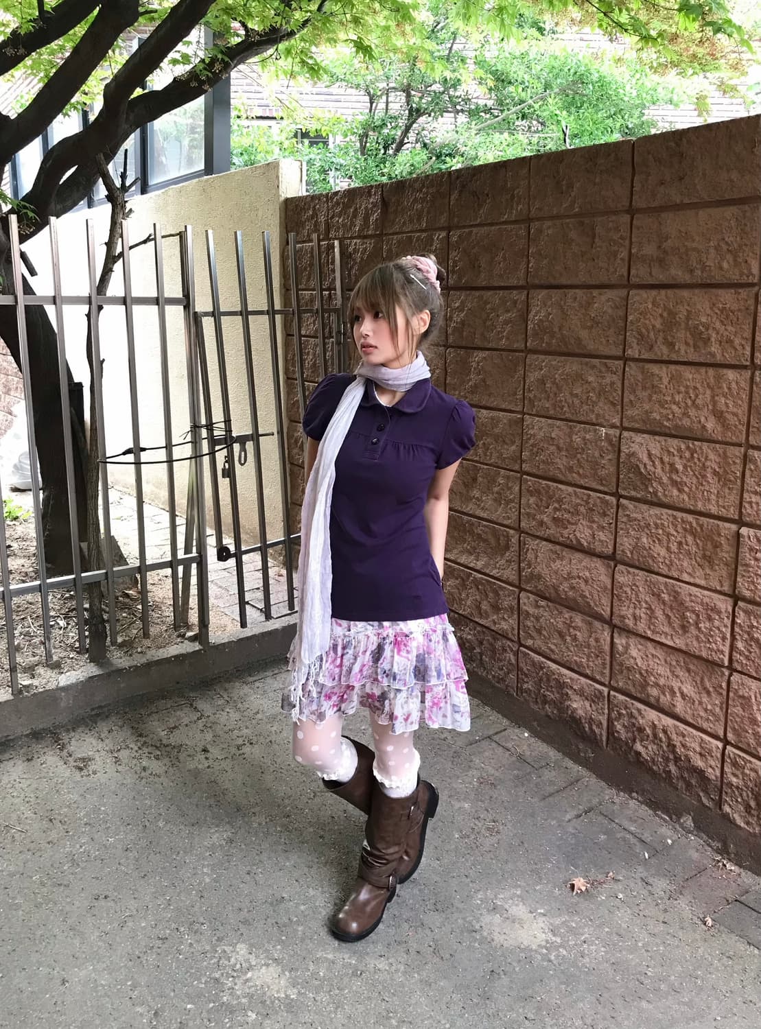 버버리 퍼프 빅단추 라운드 카라 티 보라 하구미 세트 상품이미지2