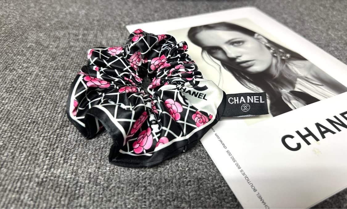 샤넬 까멜리아 핑크 헤어슈슈 상품이미지6