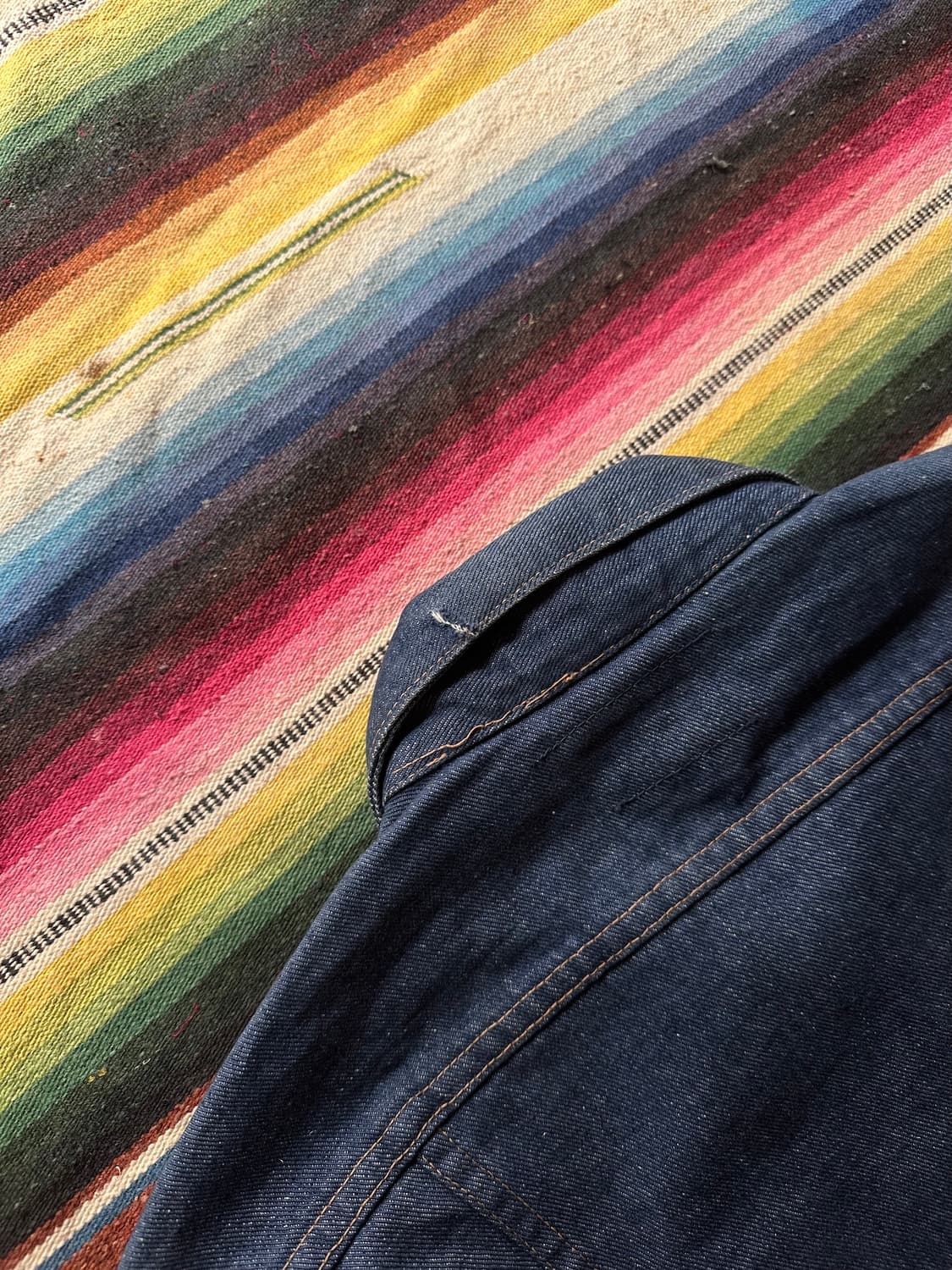 70s USA 빈티지 랭글러 124MJ 셀비지 데님 자켓 상품이미지8