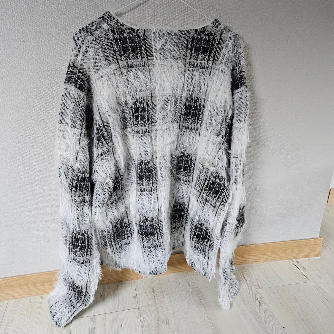 (XL) 스투시 헤어리 플래드 가디건 화이트  상품이미지4