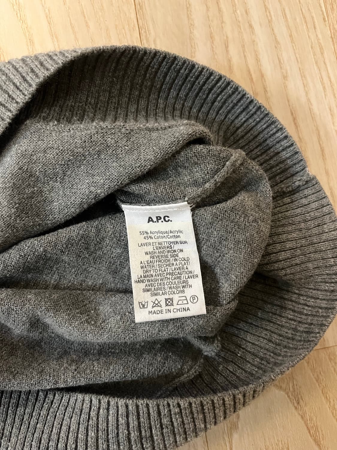 아페쎄 A.P.C / 크루넥 니트 그레이 / S사이즈 상품이미지3