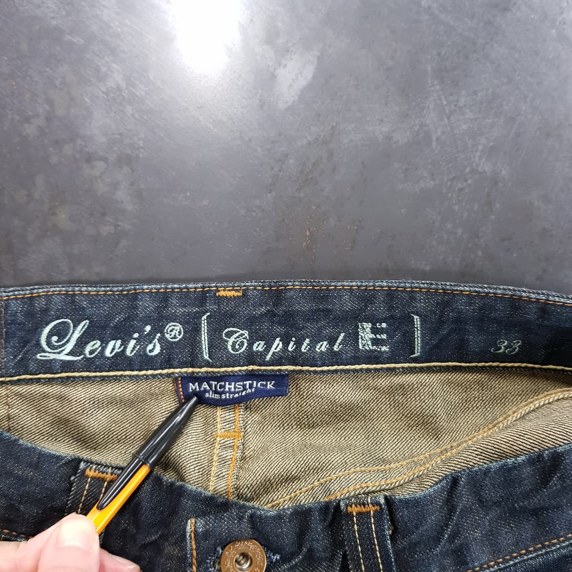 리바이스 캐피탈E라인 슬림스트레이트 데님 33사이즈  상품이미지3