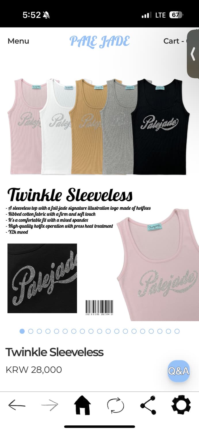 페일제이드 나시 Twinkle Sleeveless  상품이미지1