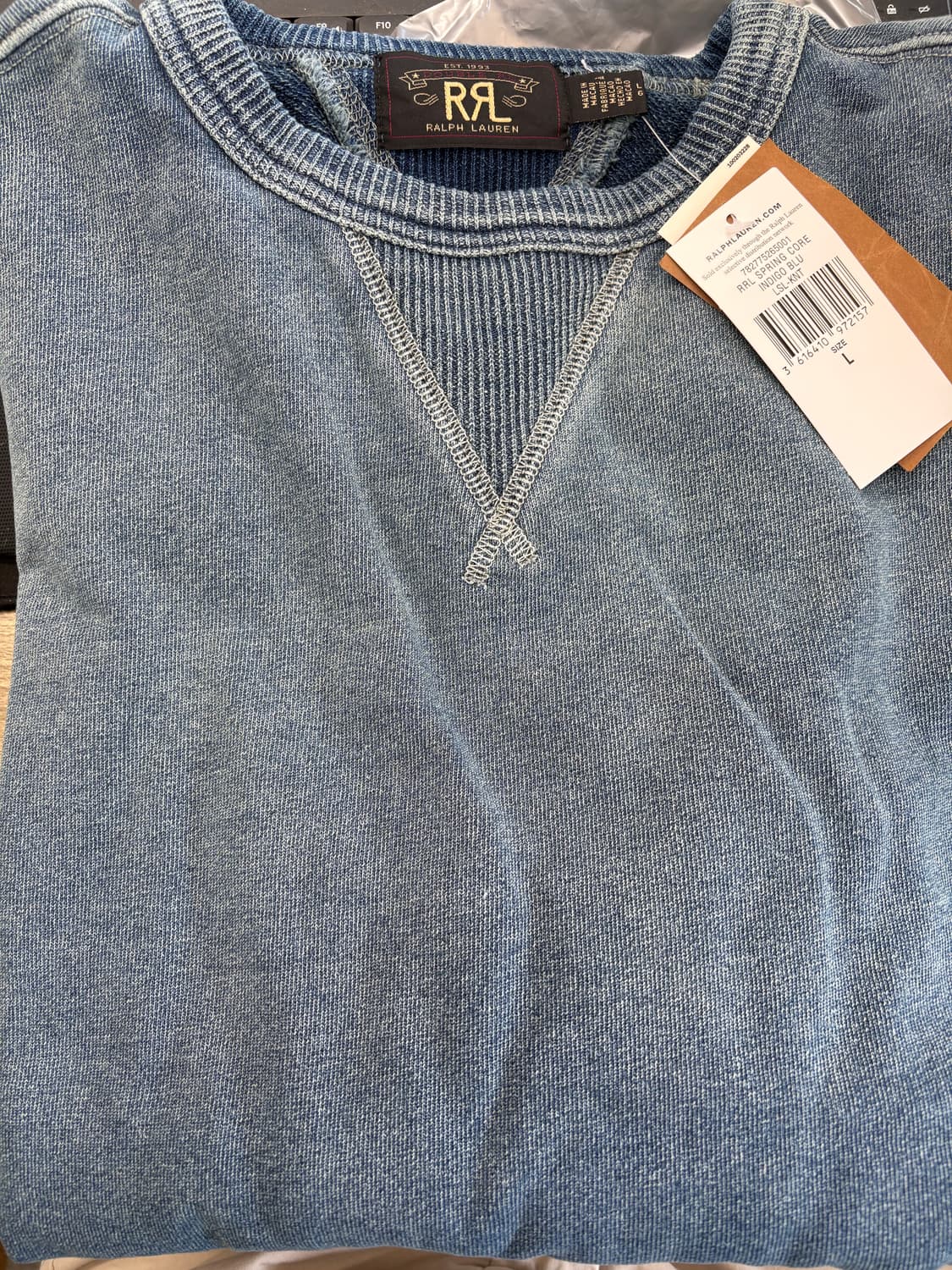 RRL 인디고 프렌치테리 스웨트셔츠 L 상품이미지1