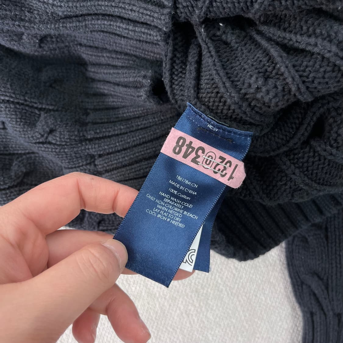 W 95 폴로랄프로렌 꽈배기 블랙 니트 상품이미지5