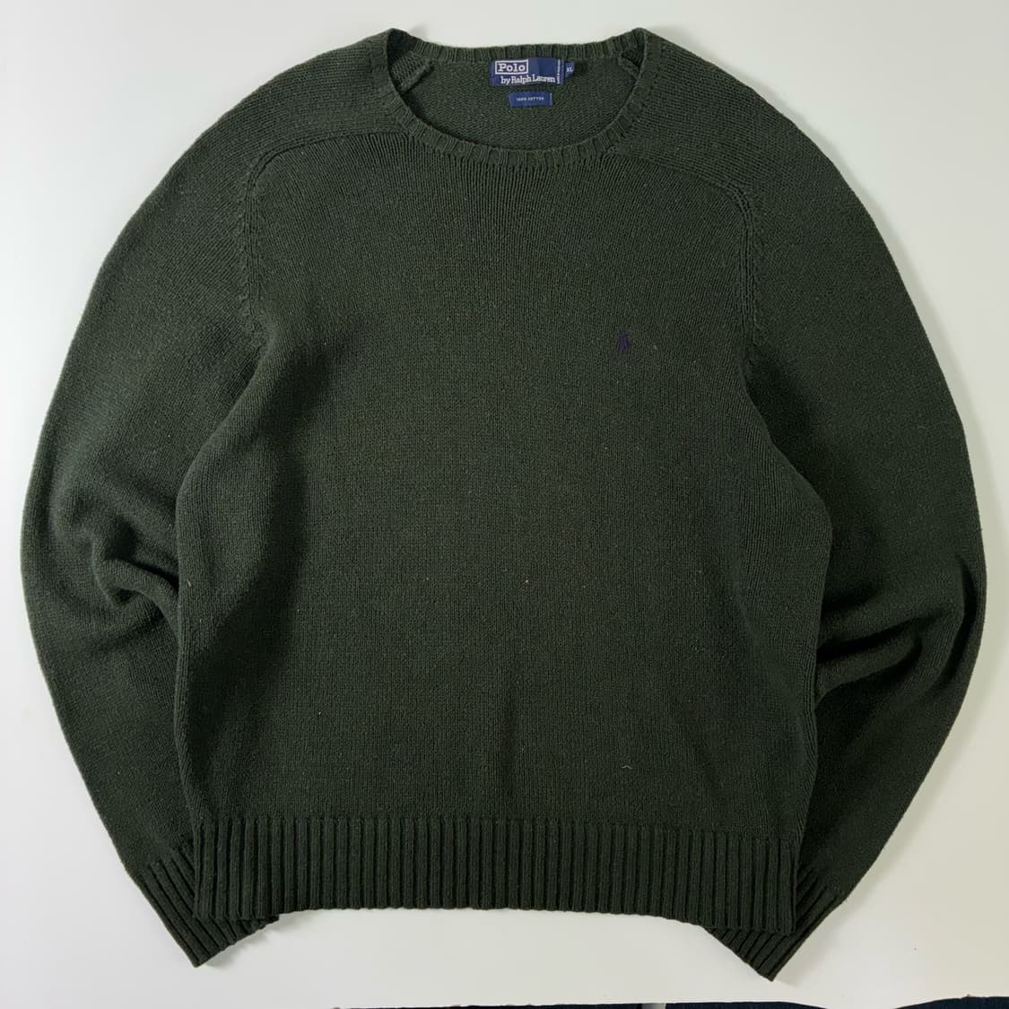 Polo  폴로 랄프로렌 90,s 자수 코튼 카키 니트  상품이미지1