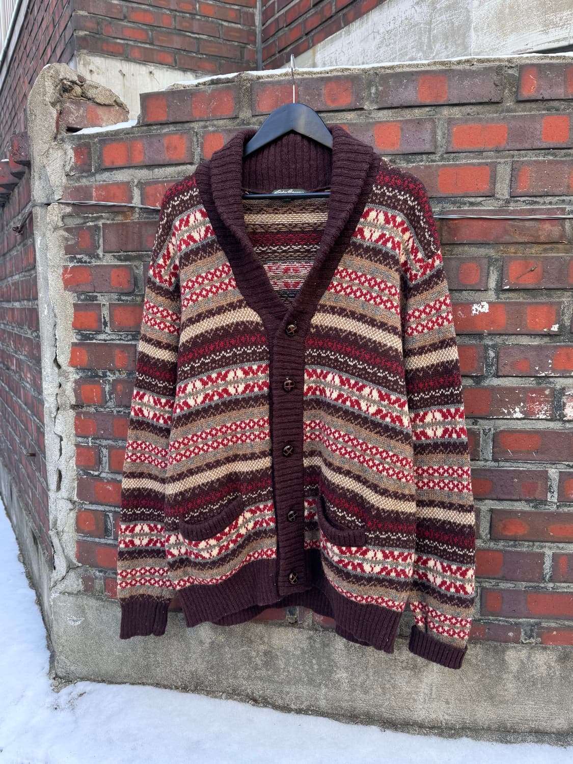 에디바우어 노르딕 숄카라 니트 가디건  상품이미지1